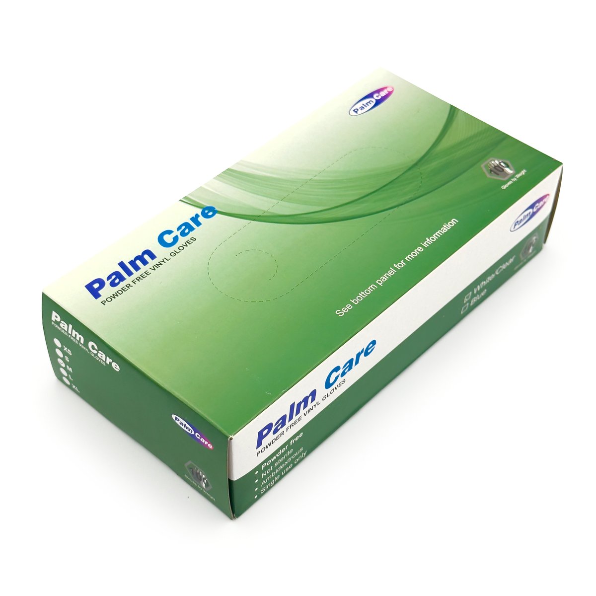Vinyl Gloves Powder Free clear type    Disposable - 100 PCS/BOX -PALM CARE -MEDIUM