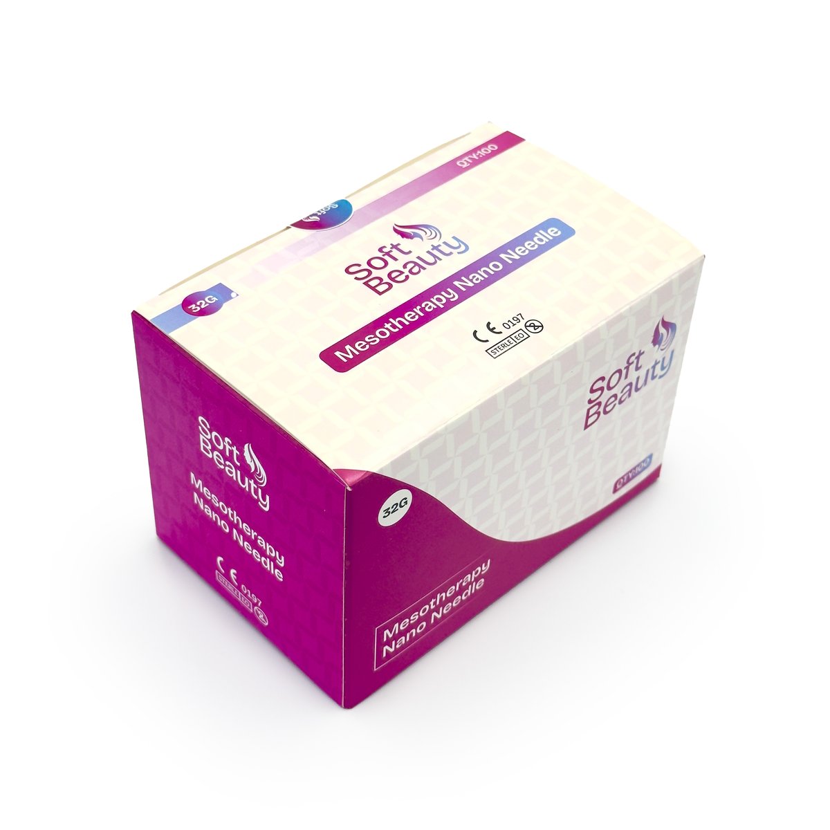 Mesotherapy nano needles /Derma Nano Needles Disposables  (100/Box)  32Gx4mm- Soft Beauty 
