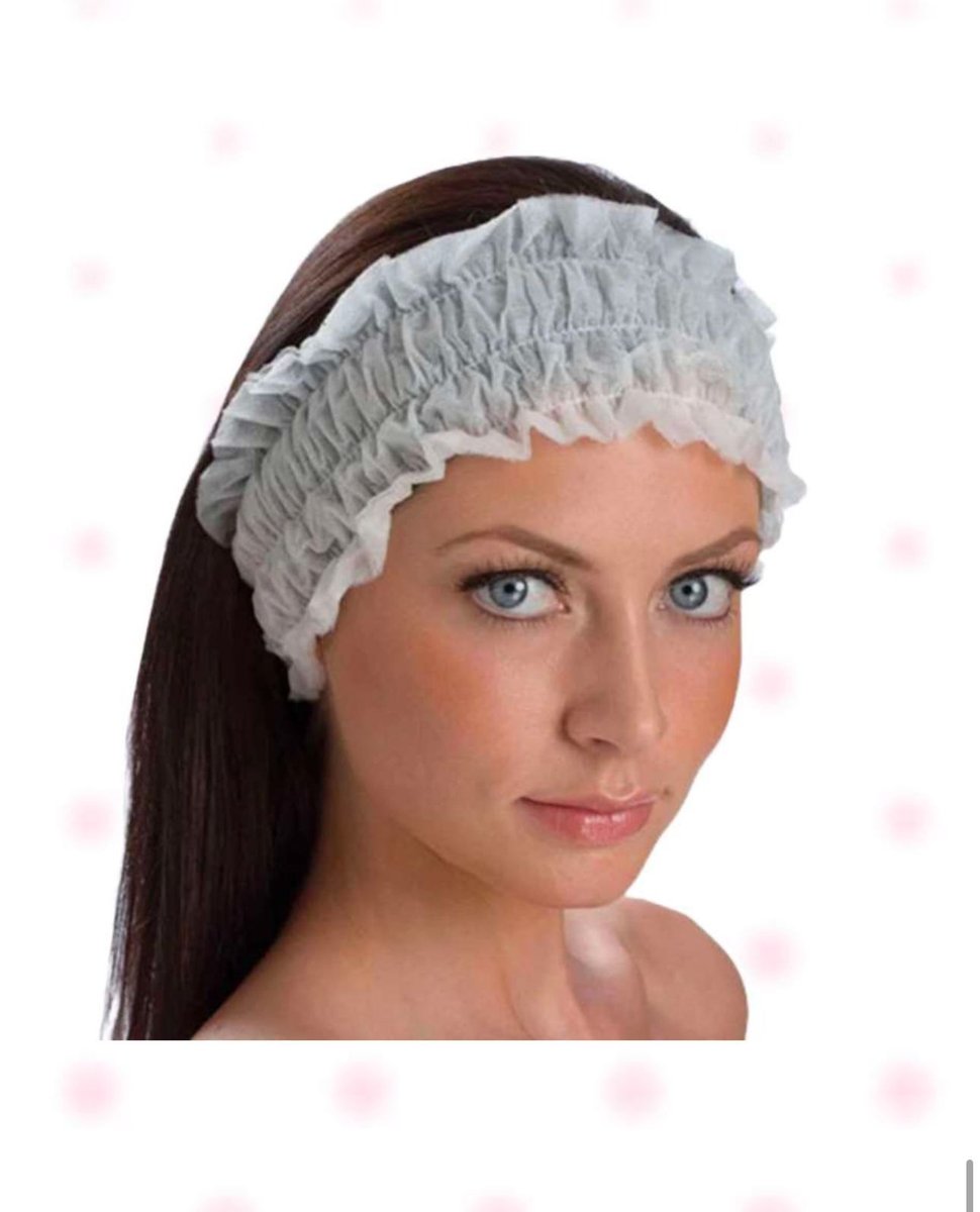 Disposable Head Band  Non -woven white for Clinic/Spa  -100PCS/PKT 