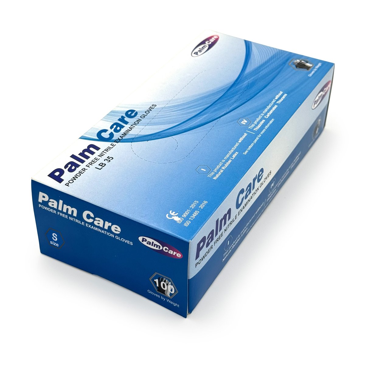 Nitrile  BLUE   Powder Free Examination Gloves   -Disposable's  PALM CARE -100 Pcs/Box -SMALL