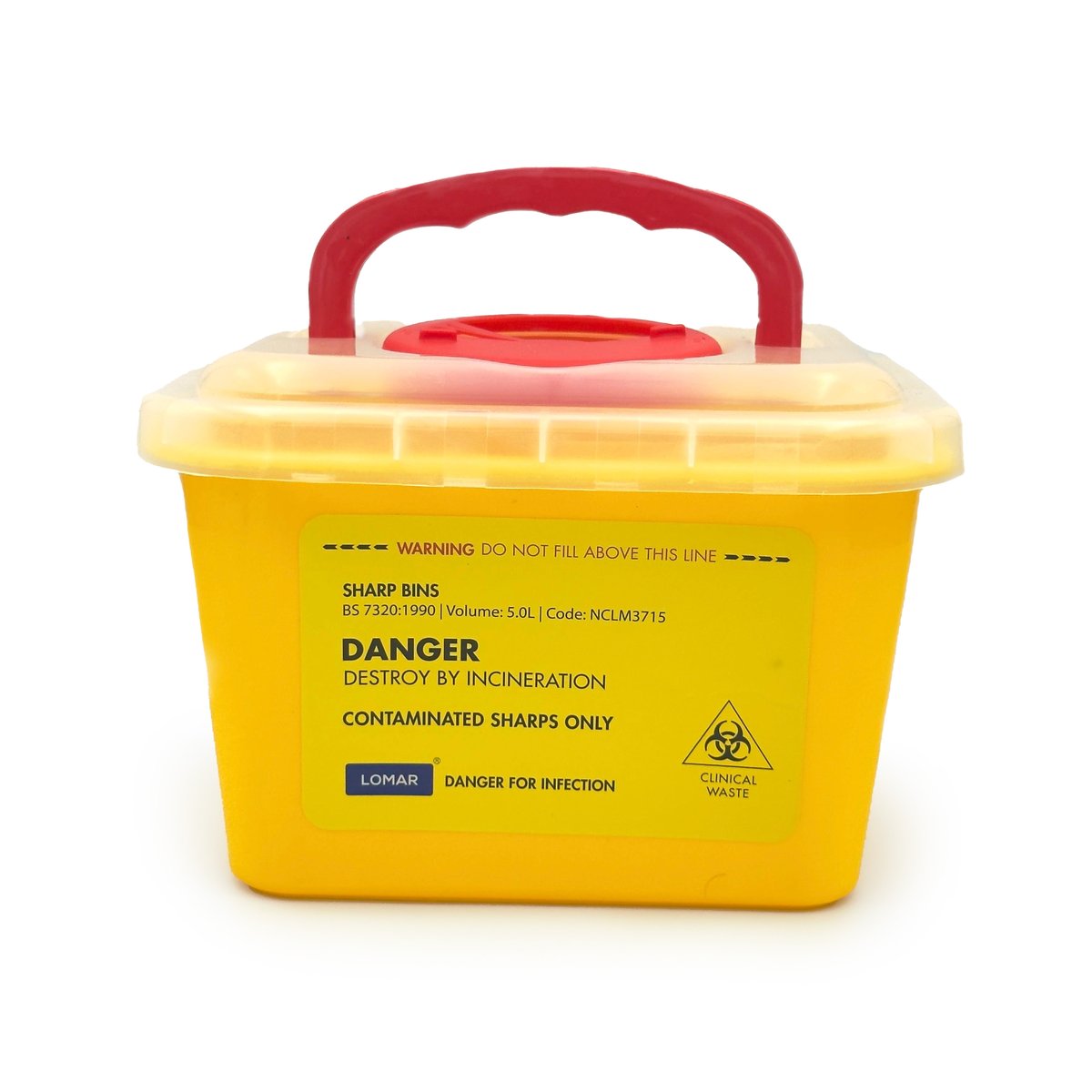 Medical Sharp Container 5 LTR   capacity ,yellow 