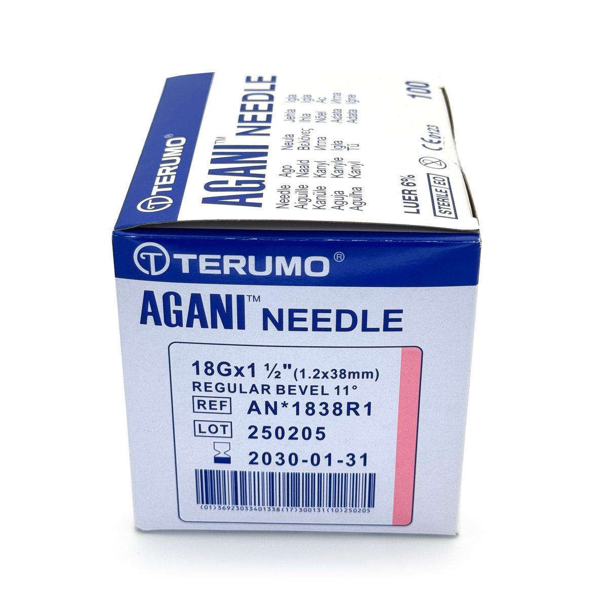 TERUMO Agani Disposable Needle 18GX11/2”-(1.2x38mm)100PCS/BOX
